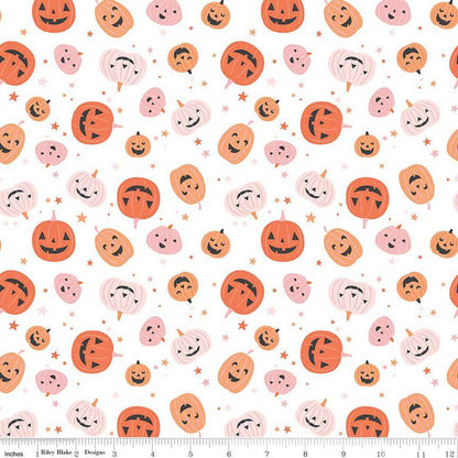 Hey Pumpkin Pumpkins White- C16031-WHITE - Riley Blake Designs - Halloween Fabric - Cotton Fabric by the yard