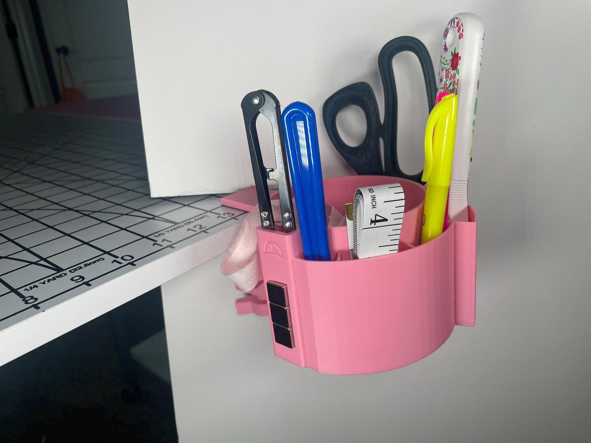 Handy Bin Organizer- Clamp on table Organizer for Quilting, Crafting, Cutting - Available in 11 Colors