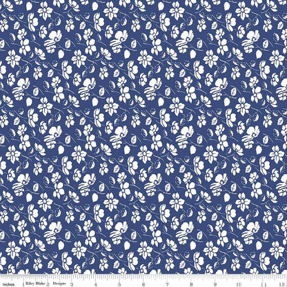 Always in Season Daisy Navy - C15104-NAVY - Riley Blake Designs - Floral Fabric - Cotton Fabric by the yard