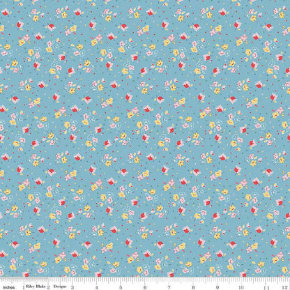 Simple Pleasures Calico Sweet Rose White - C16653-WHITE - Riley Blake Designs - Floral Fabric - Cotton Fabric by the yard