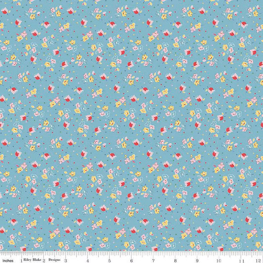 Simple Pleasures Calico Sweet Rose White - C16653-WHITE - Riley Blake Designs - Floral Fabric - Cotton Fabric by the yard