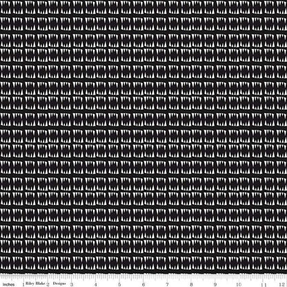 Beggar's Night Fangs Black - GLOW in the DARK - Riley Blake Designs - Cotton Fabric by the yard - GC14506-BLACK - Halloween Fabric