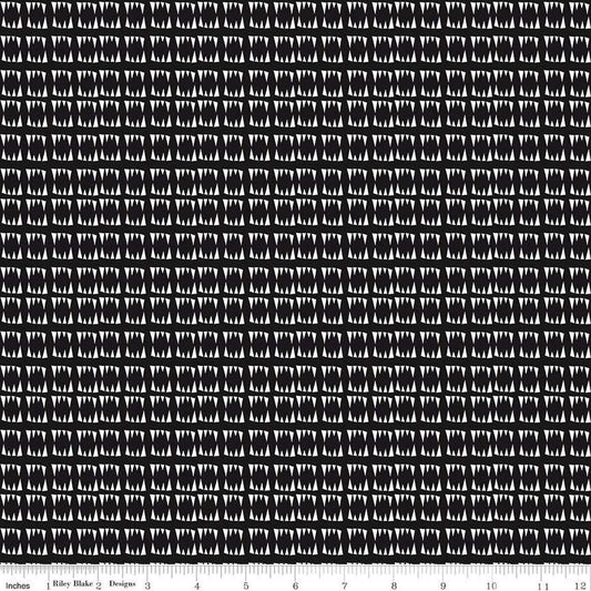 Beggar's Night Fangs Black - GLOW in the DARK - Riley Blake Designs - Cotton Fabric by the yard - GC14506-BLACK - Halloween Fabric