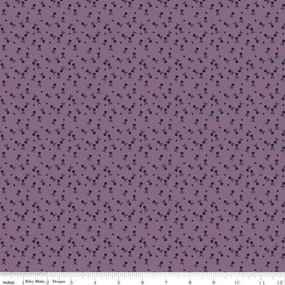 Beggar's Night Skulls PURPLE - Riley Blake Designs - Cotton Fabric by the yard - C14508-PURPLE - Halloween Fabric