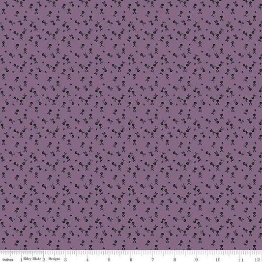 Beggar's Night Skulls PURPLE - Riley Blake Designs - Cotton Fabric by the yard - C14508-PURPLE - Halloween Fabric
