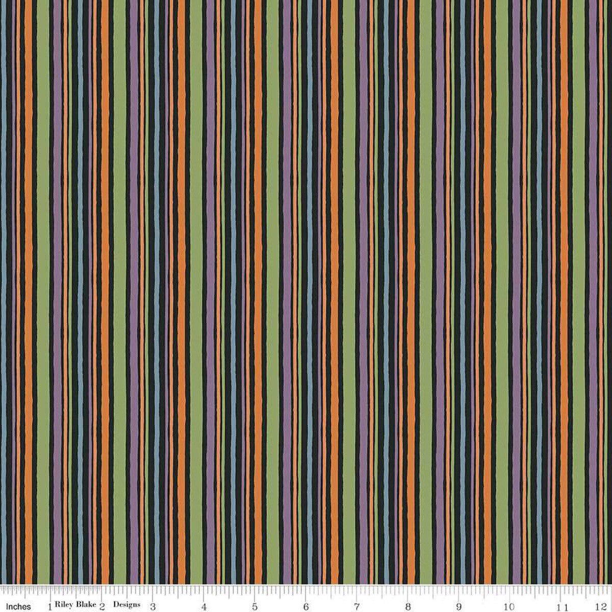 Trick or Treat Stripes Black - C15965-BLACK - Riley Blake Designs - Halloween Fabric - Cotton Fabric by the yard