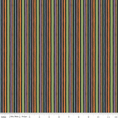 Trick or Treat Stripes Black - C15965-BLACK - Riley Blake Designs - Halloween Fabric - Cotton Fabric by the yard