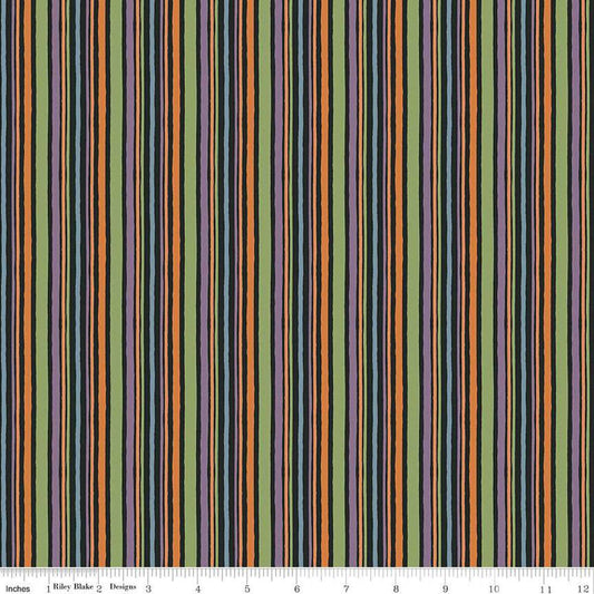 Trick or Treat Stripes Black - C15965-BLACK - Riley Blake Designs - Halloween Fabric - Cotton Fabric by the yard