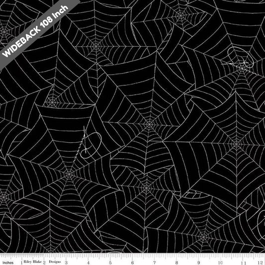 Costume Maker's Act II Web WIDE Back WB16017-BLACK - Black Riley Blake 107/108" Wide Halloween Quilting Cotton Fabric