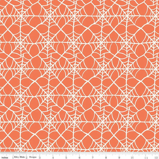 Hey Pumpkin Webs Orange - C16033-ORANGE - Riley Blake Designs - Halloween Fabric - Cotton Fabric by the yard