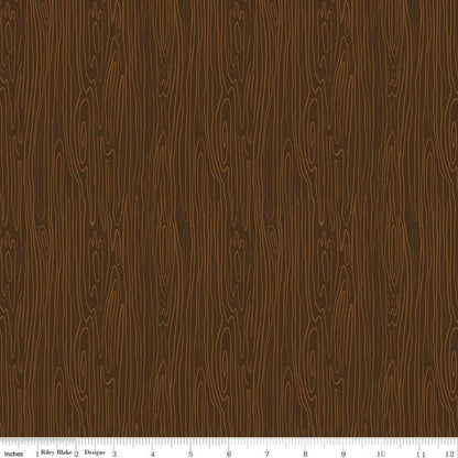Pine Grove Woodgrain Brown - C15937-BROWN - Riley Blake Designs - Outdoor Fabric - Cotton Fabric by the yard