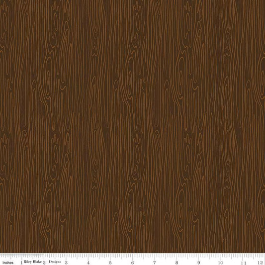 Pine Grove Woodgrain Brown - C15937-BROWN - Riley Blake Designs - Outdoor Fabric - Cotton Fabric by the yard
