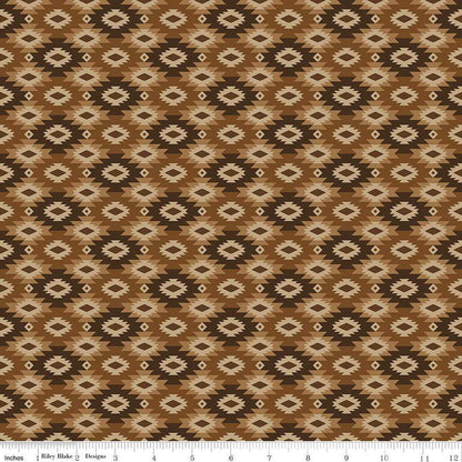 Pine Grove Geometric Brown - C15936-BROWN - Riley Blake Designs - Outdoor Fabric - Cotton Fabric by the yard
