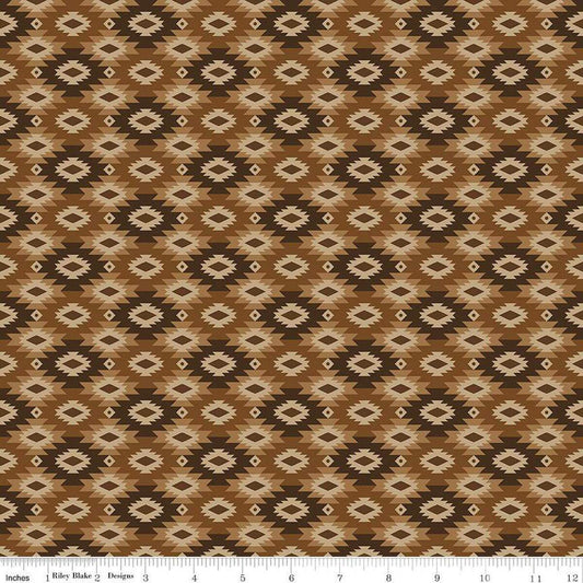 Pine Grove Geometric Brown - C15936-BROWN - Riley Blake Designs - Outdoor Fabric - Cotton Fabric by the yard