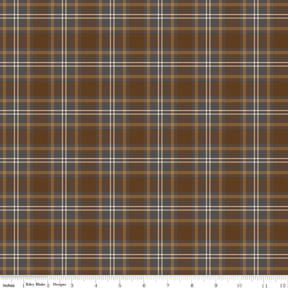 Pine Grove Plaid Brown - CC15935-BROWN - Riley Blake Designs - Outdoor Fabric - Cotton Fabric by the yard