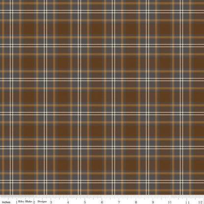 Pine Grove Plaid Brown - CC15935-BROWN - Riley Blake Designs - Outdoor Fabric - Cotton Fabric by the yard