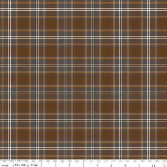 Pine Grove Plaid Brown - CC15935-BROWN - Riley Blake Designs - Outdoor Fabric - Cotton Fabric by the yard