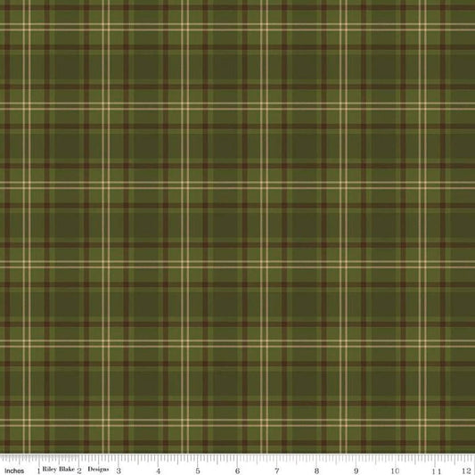 Pine Grove Plaid Green - C15935-GREEN - Riley Blake Designs - Outdoor Fabric - Cotton Fabric by the yard
