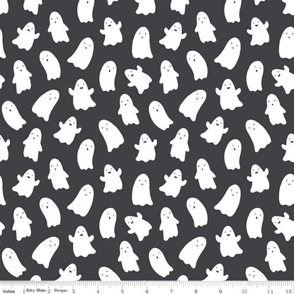 Hey Pumpkin Ghosts Pumpkin - C16032-CHARCOAL - Riley Blake Designs - Halloween Fabric - Cotton Fabric by the yard