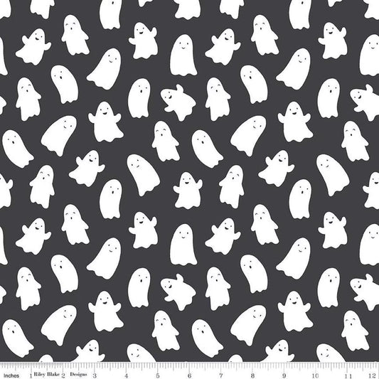 Hey Pumpkin Ghosts Pumpkin - C16032-CHARCOAL - Riley Blake Designs - Halloween Fabric - Cotton Fabric by the yard