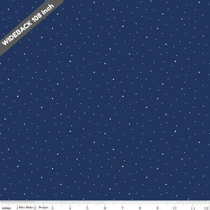 Wide Back Dapple Dot 3-Yard Package - 3YD-WB640-NAVY - Black Riley Blake 107/108" Wide Quilting Cotton Fabric