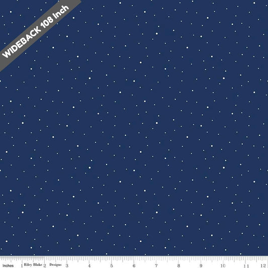 Wide Back Dapple Dot 3-Yard Package - 3YD-WB640-NAVY - Black Riley Blake 107/108" Wide Quilting Cotton Fabric