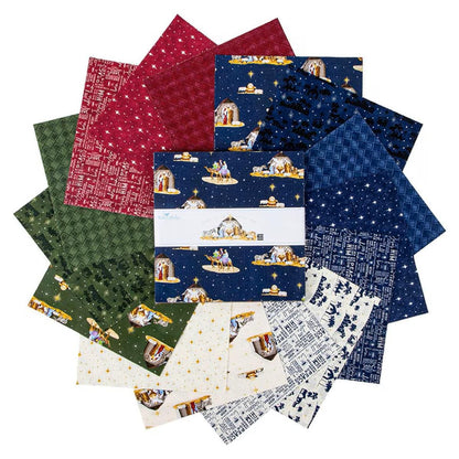 Come Let Us Adore Him Layer Cake 10" Stacker Bundle - Riley Blake Designs - 42 piece Precut - 10-16310-42 - Christmas Fabric
