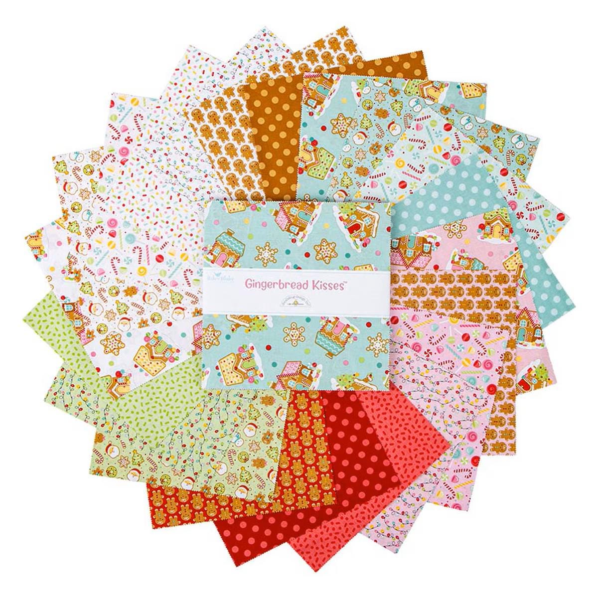 Gingerbread Kisses Layer Cake 10" Stacker Bundle - Riley Blake Designs - 42 piece Precut - 10-16440-42 - Christmas Fabric