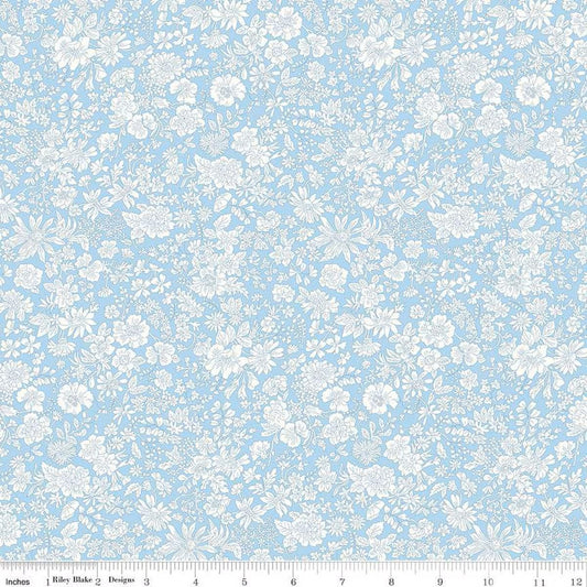 Liberty Fabrics - Emily Belle Blue Sky - Quilting Cotton - 01666408A - Liberty of London by the Yard - Riley Blake