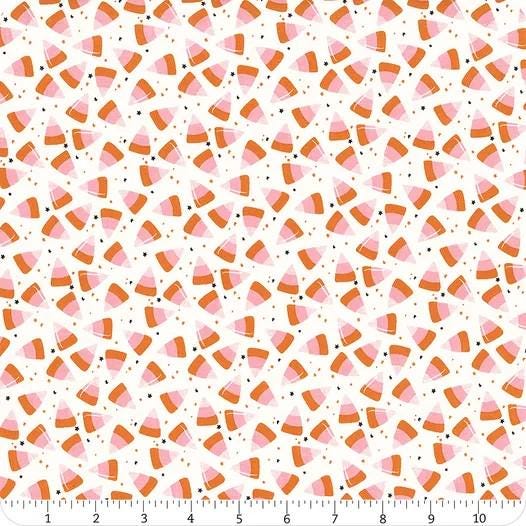 Hey Pumpkin White Corn Candy - Riley Blake Designs - Cotton Fabric by the yard - C16035-WHITE - Halloween Fabric