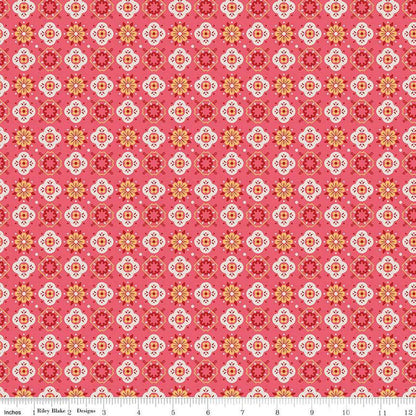 Americana Honor Tea Rose - C16092-TEAROSE - Riley Blake Designs - Lori Holt - Cotton Fabric by the yard - Floral Medallions