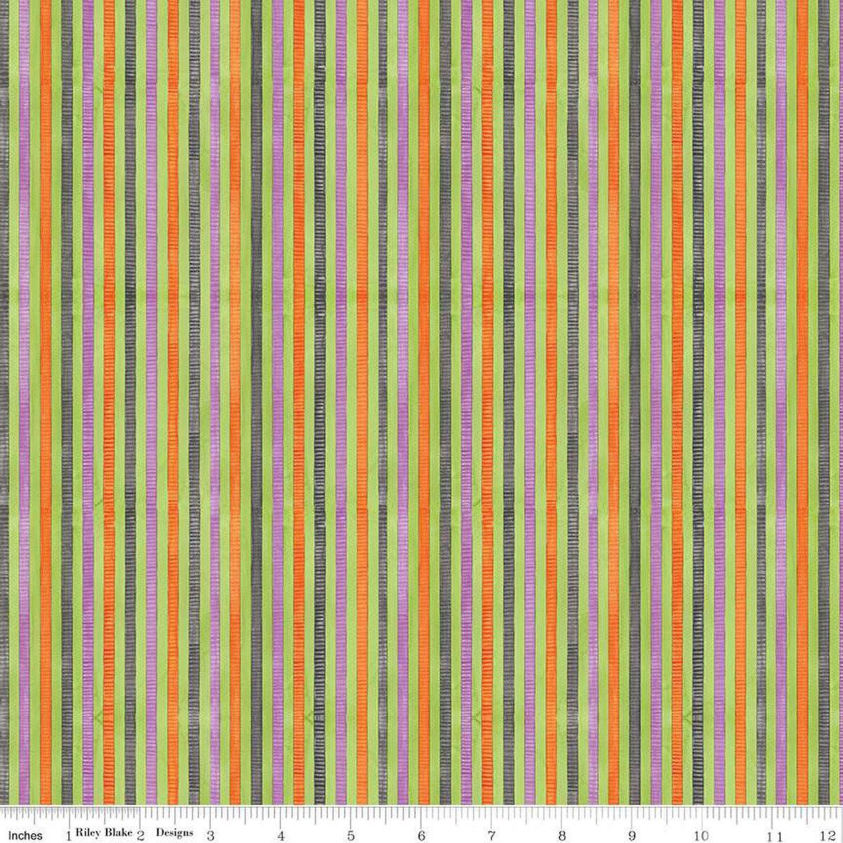 Ghoul Friends Stripes Multi - C16056-MULTI - Riley Blake Designs - Halloween Fabric - Cotton Fabric by the yard