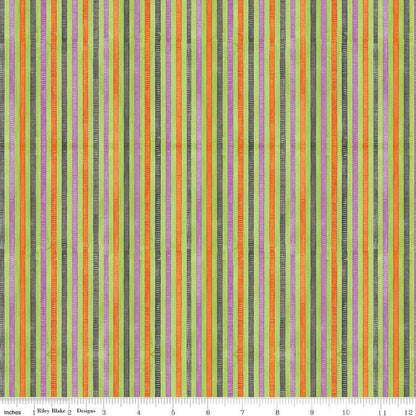 Ghoul Friends Stripes Multi - C16056-MULTI - Riley Blake Designs - Halloween Fabric - Cotton Fabric by the yard