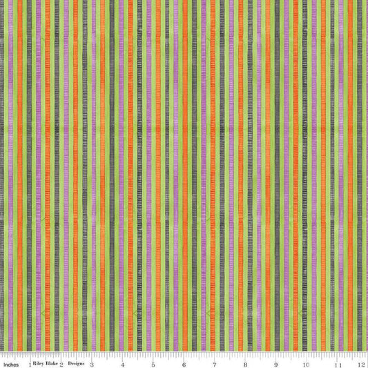 Ghoul Friends Stripes Multi - C16056-MULTI - Riley Blake Designs - Halloween Fabric - Cotton Fabric by the yard