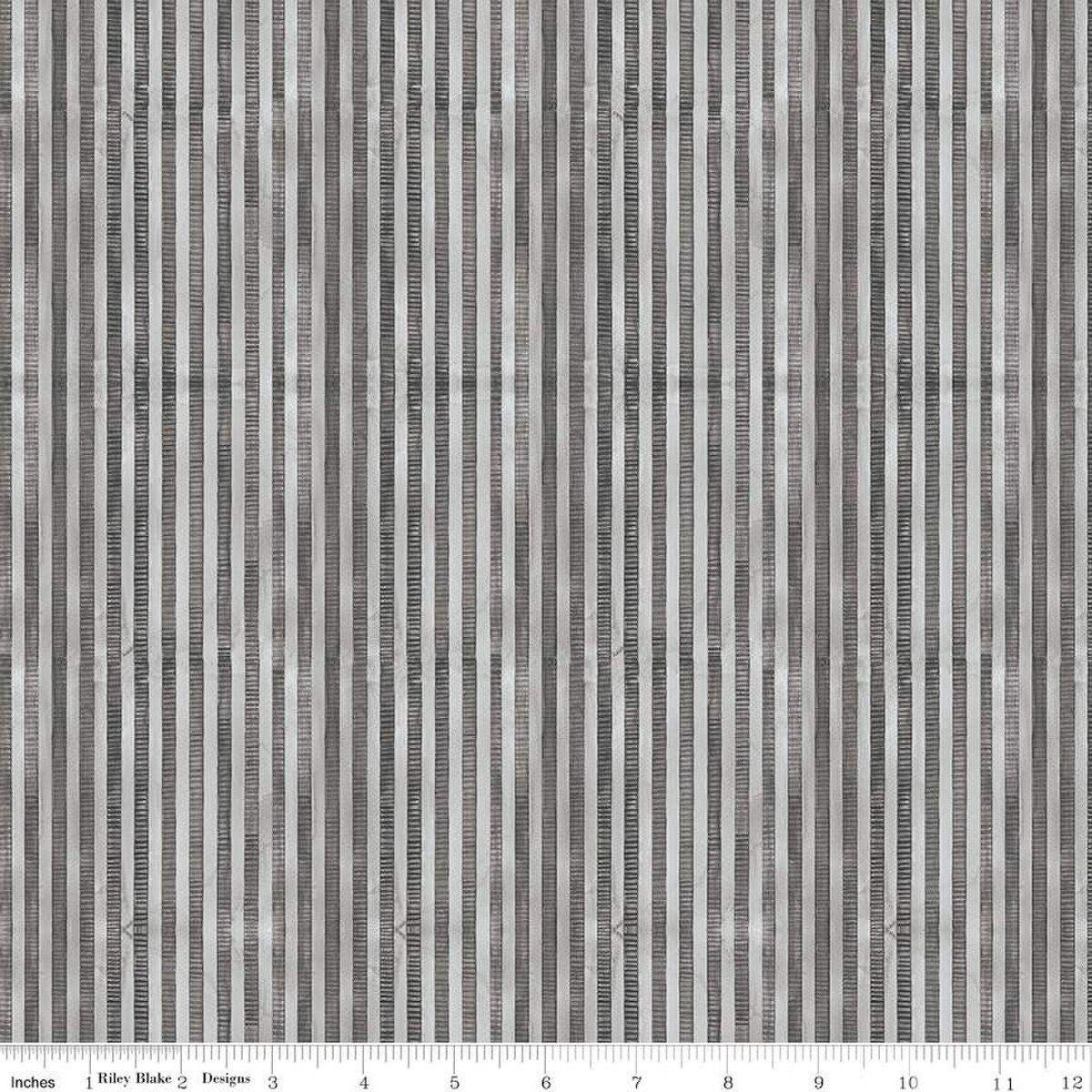 Ghoul Friends Stripes Black- C16056-BLACK - Riley Blake Designs - Halloween Fabric - Cotton Fabric by the yard