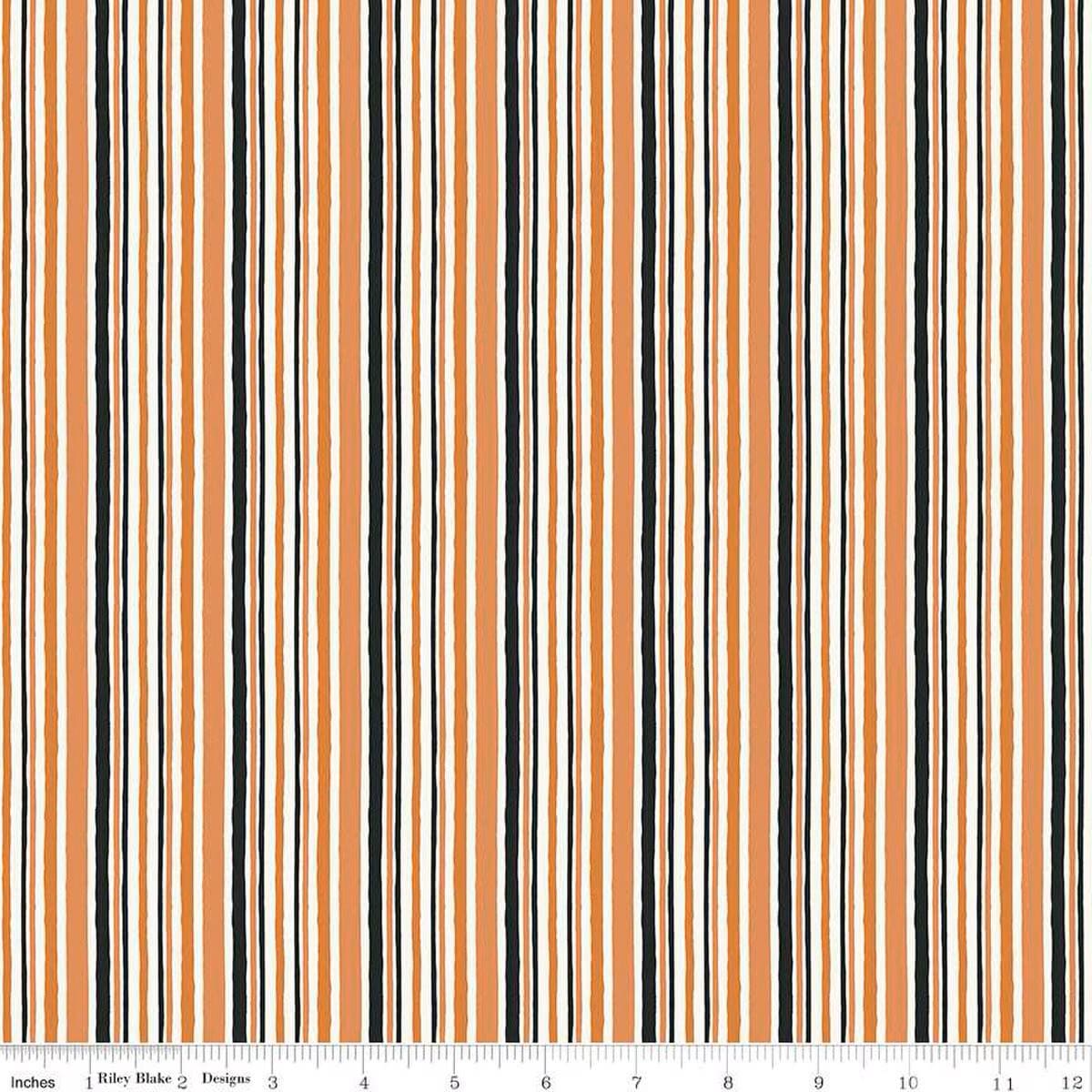 Trick or Treat Stripes Orange - C15965-ORANGE - Riley Blake Designs - Halloween Fabric - Cotton Fabric by the yard