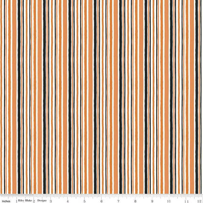 Trick or Treat Stripes Orange - C15965-ORANGE - Riley Blake Designs - Halloween Fabric - Cotton Fabric by the yard