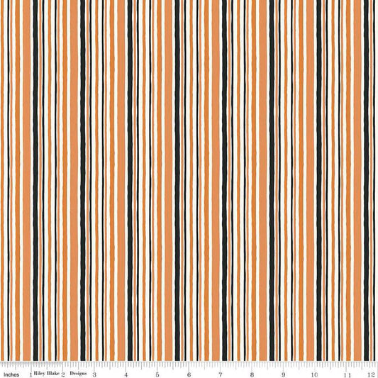 Trick or Treat Stripes Orange - C15965-ORANGE - Riley Blake Designs - Halloween Fabric - Cotton Fabric by the yard