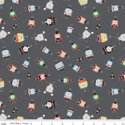 Thomas & Friends™ Sodor Railway Toss Charcoal- Riley Blake Designs - Cotton Fabric by the yard - C15082-CHARCOAL