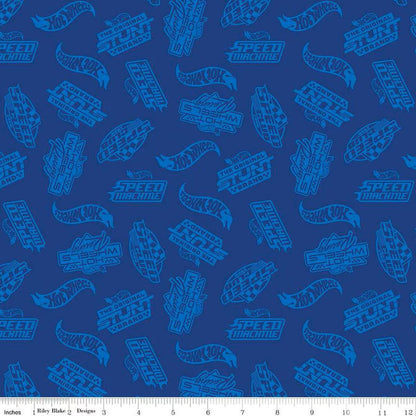Hot Wheels Made to Race Tone-on-Tone Navy - Riley Blake Designs - Cotton Fabric by the yard - C15303-NAVY