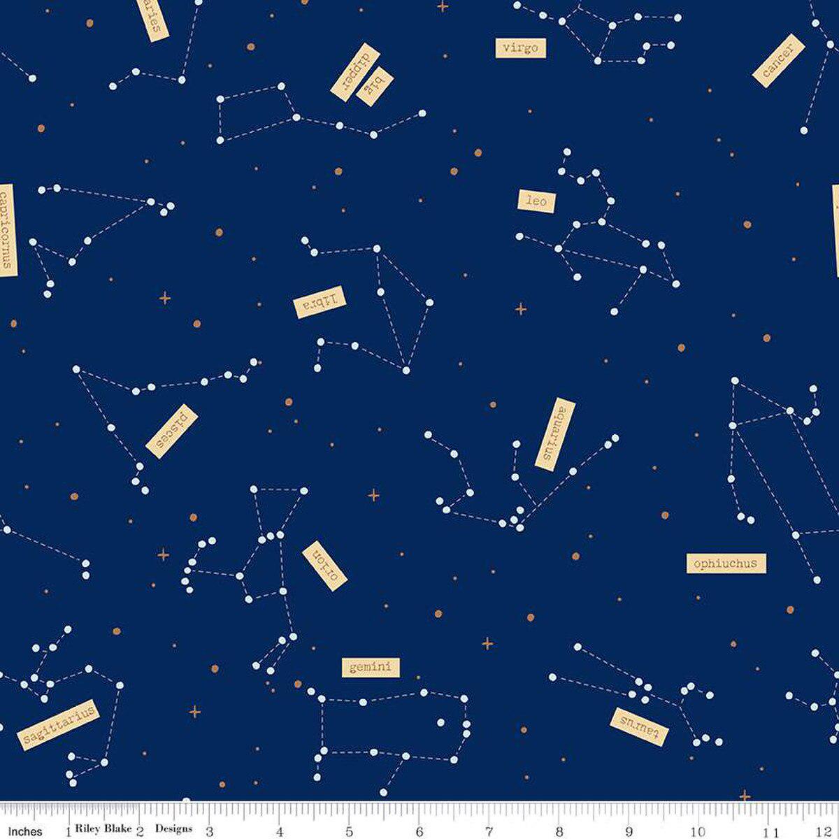 Outer Space by NASA Constellations Navy- Riley Blake Designs - Cotton Fabric by the yard - C15483-NAVY