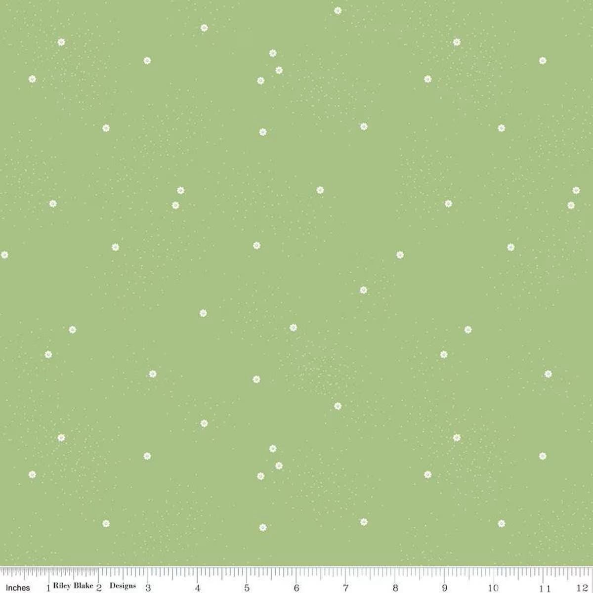 Dainty Daisy Grass- Riley Blake Designs Basic Fabric - Cotton Fabric by the yard - C665-GRASS