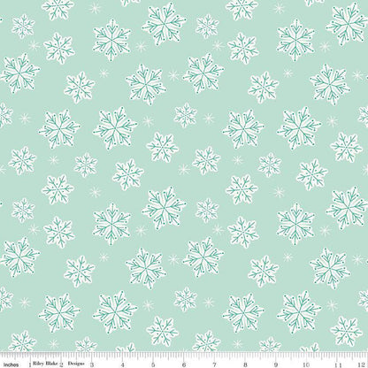Flannel Snowflakes - Riley Blake Designs - Ice Snow Flakes Snowy Winter - FLANNEL Cotton Fabric - F16524-SONGBIRD