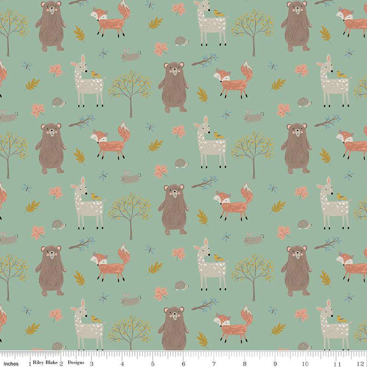 Flannel Woodland Creatures Pine - Riley Blake Designs - Outdoor - FLANNEL Cotton Fabric - F16023-PINE