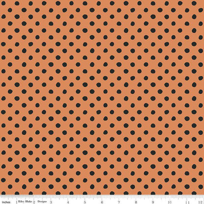 Trick or Treat Dots Orange - C15966-ORANGE - Riley Blake Designs - Halloween Fabric - Cotton Fabric by the yard