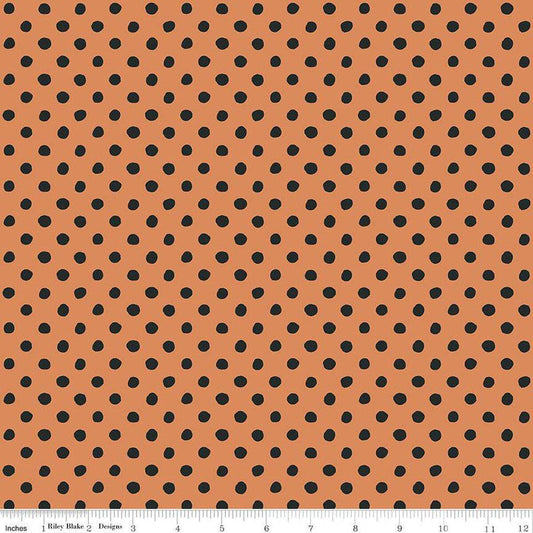 Trick or Treat Dots Orange - C15966-ORANGE - Riley Blake Designs - Halloween Fabric - Cotton Fabric by the yard