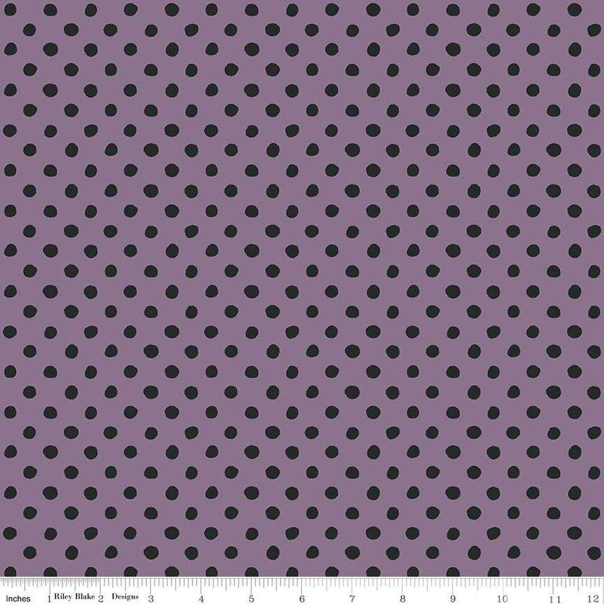 Trick or Treat Dots Plum - C15966-PLUM - Riley Blake Designs - Halloween Fabric - Cotton Fabric by the yard