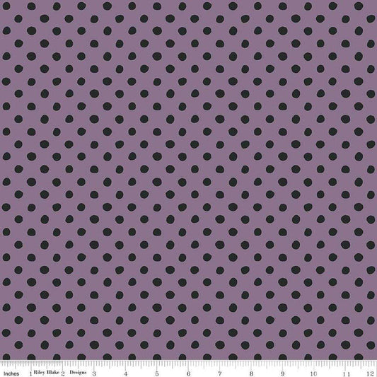 Trick or Treat Dots Plum - C15966-PLUM - Riley Blake Designs - Halloween Fabric - Cotton Fabric by the yard