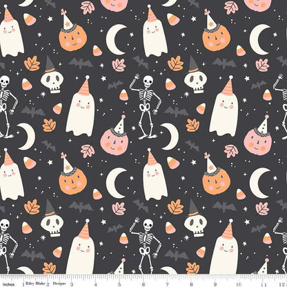 Hey Pumpkin Main Charcoal - C16030-CHARCOAL - Riley Blake Designs - Halloween Fabric - Cotton Fabric by the yard
