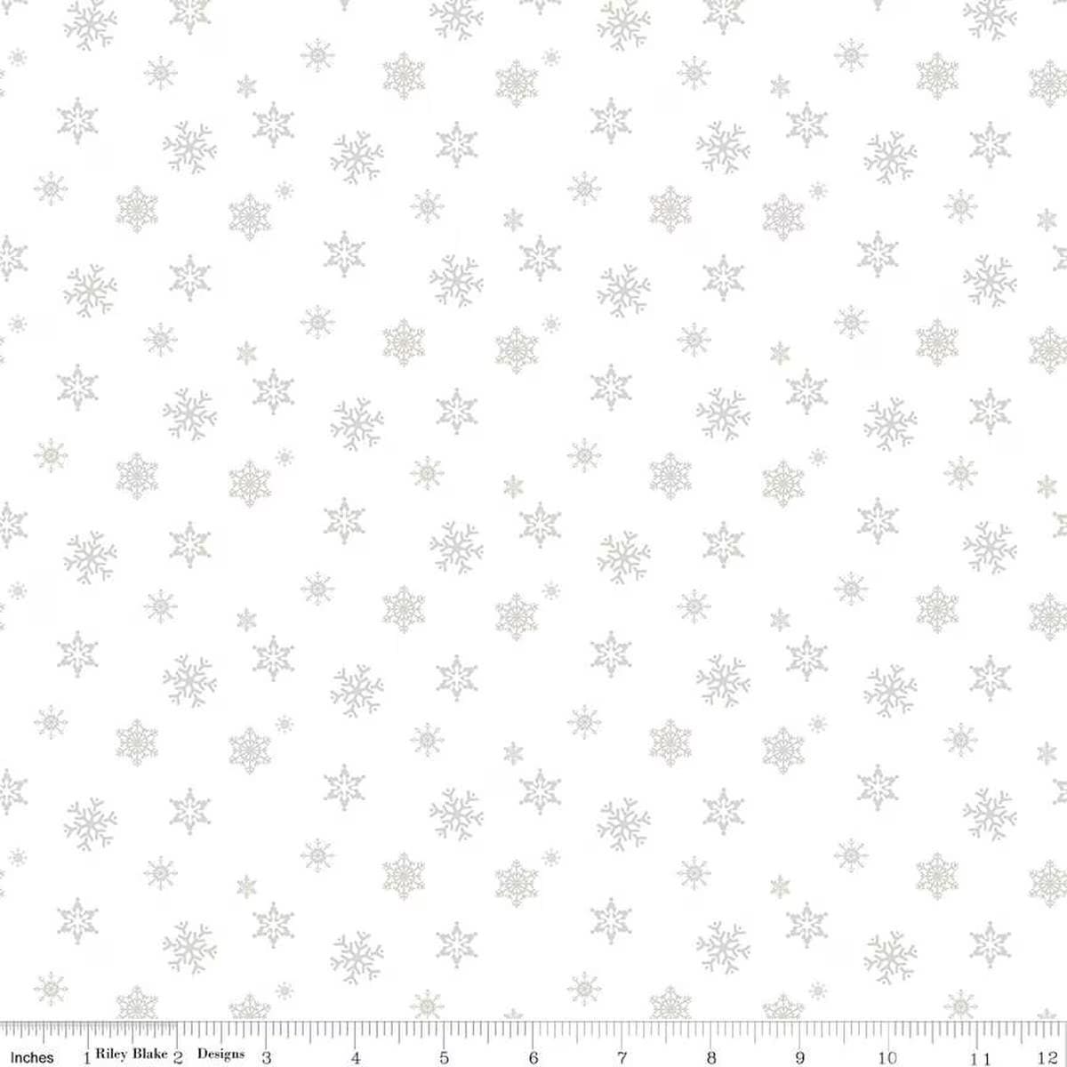 Christmas Wishes Snowflakes White-on-White - C15048-WHITE - Riley Blake Designs - Cotton Fabric - Fabric by the yard - Christmas Fabric